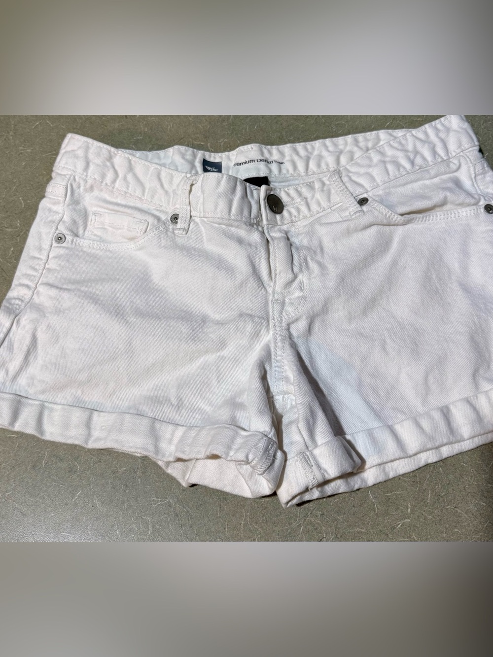 Mossimo Supply Co. White Denim Cuffed Women's Shorts